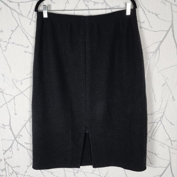 Geiger VTG Black Boiled Wool Blazer Skirt Suit Set - Picture 11 of 13